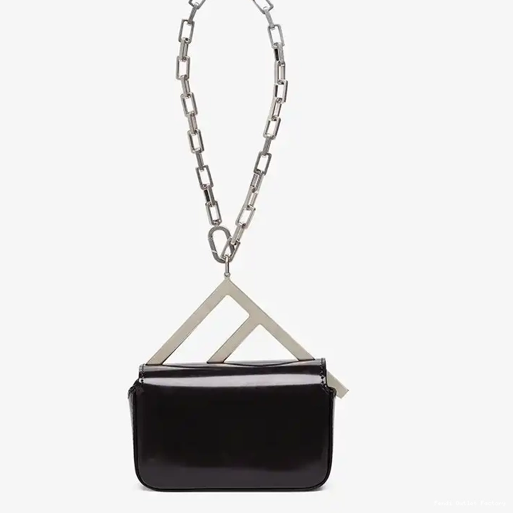 Vintage HOT F In Calf Fendi Bag Leather Nano Black 0420